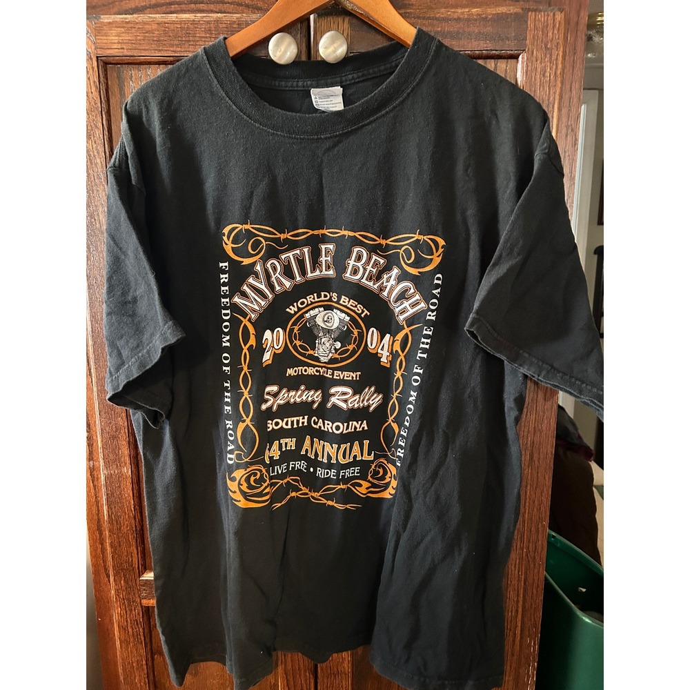 Vintage Delta Myrtle Beach Spring Rally 2004 Motorcycle T-Shirt Mens XL Black